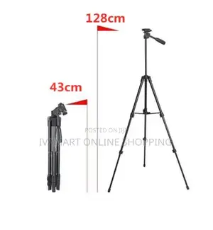 Mobile Phone Tripod Stand With Bluetooth Remote - 4ft Tall
