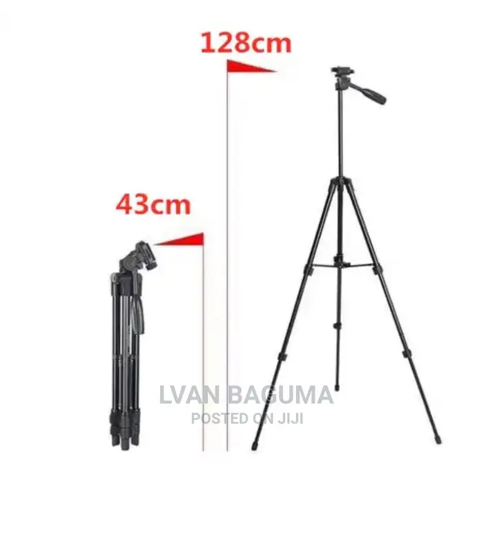 Mobile Phone Tripod Stand With Bluetooth Remote - 4ft Tall