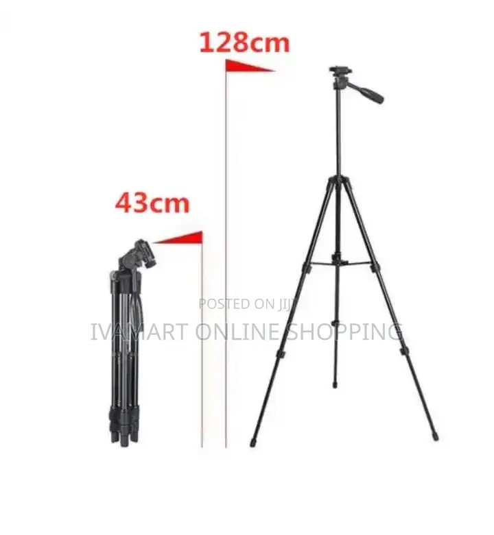 Mobile Phone Tripod Stand With Bluetooth Remote - 4ft Tall