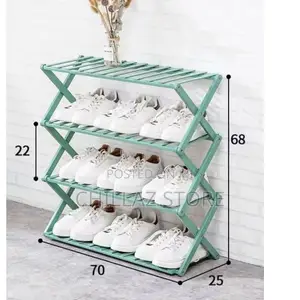 Photo - Foldable Wooden Shoe Rack.
