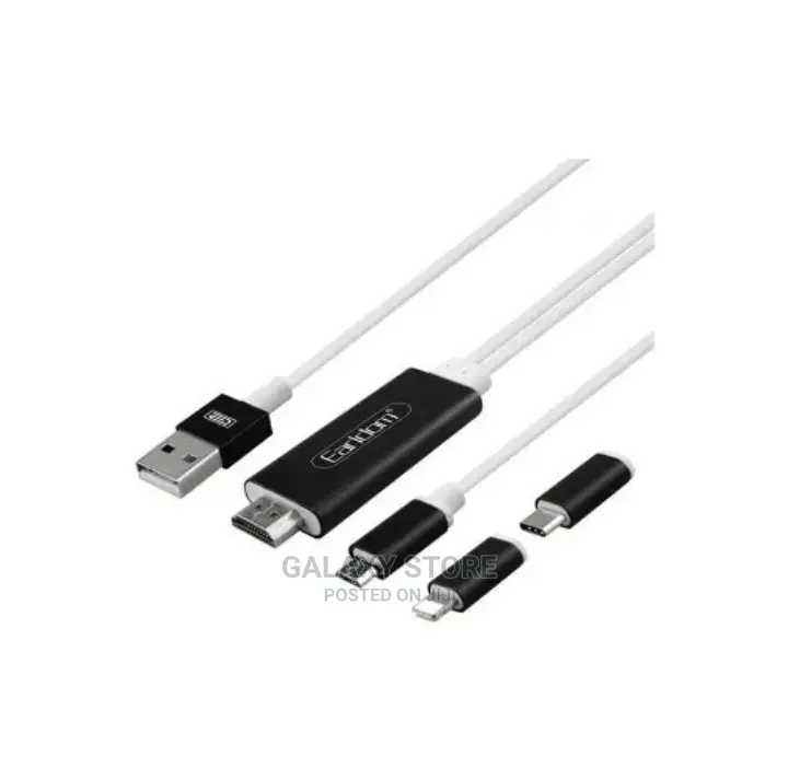 3in1 Type C to Hdmi Adapter and iPhone, Android to Hdmi for Tv