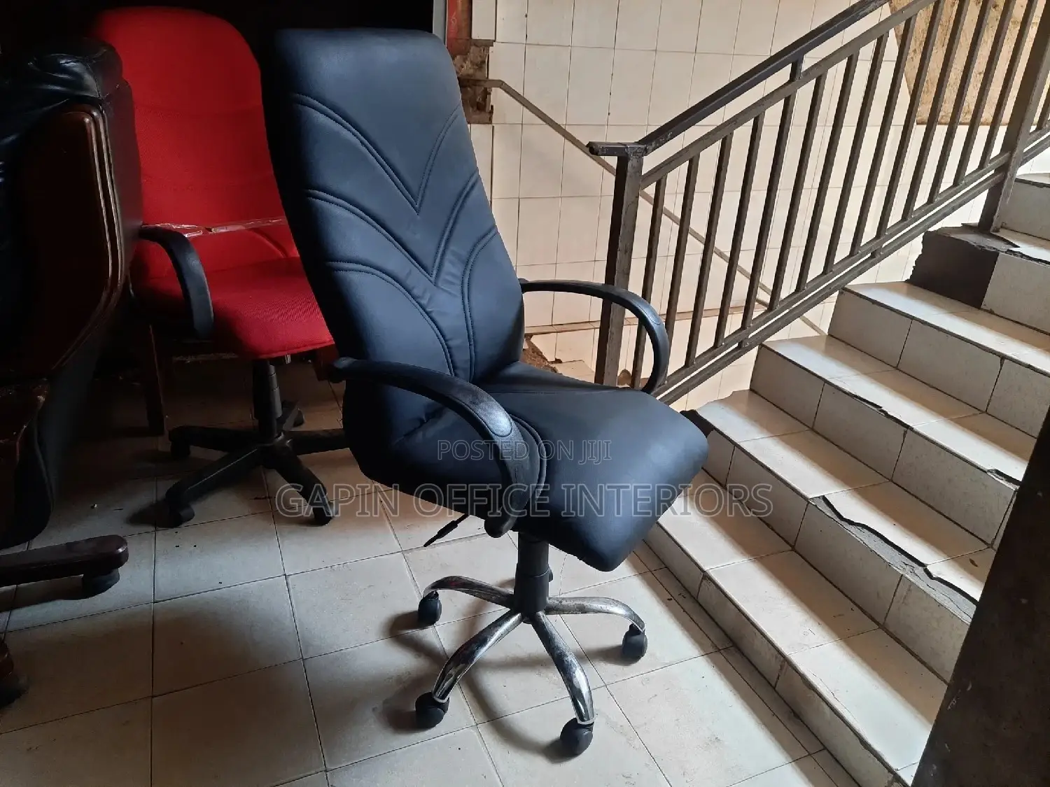 Leathered High Back Chair