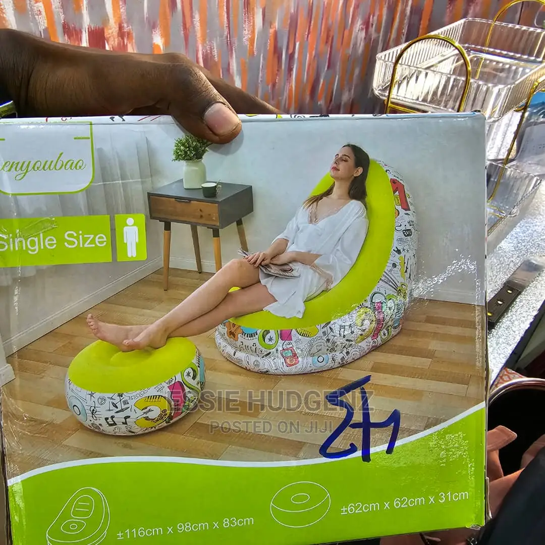 Inflatable Air Sofa With Foot Rest