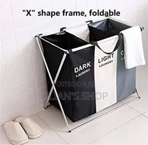 X -Shape Frame Foldable Laundry Basket