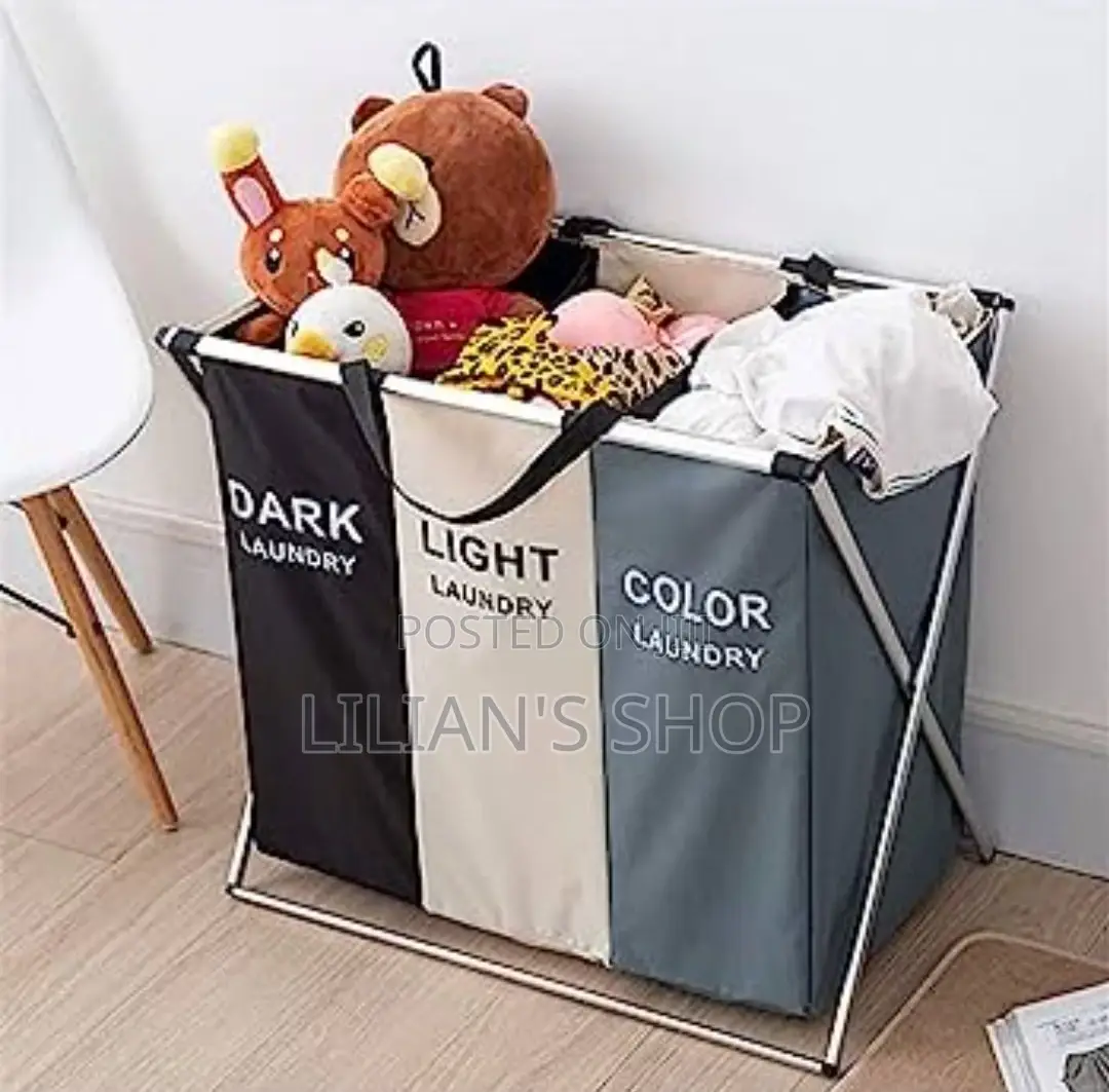 X -Shape Frame Foldable Laundry Basket