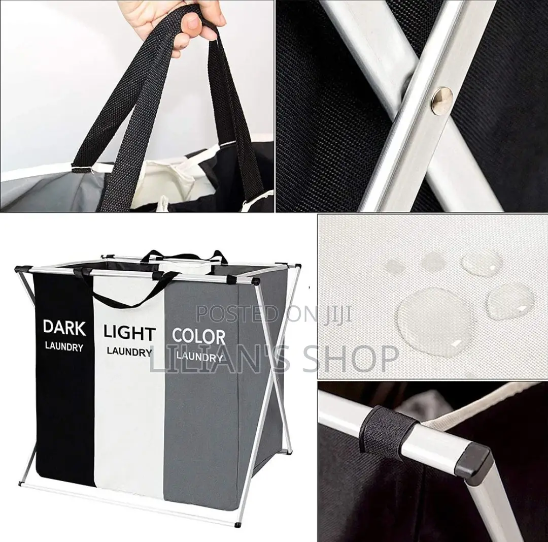 X -Shape Frame Foldable Laundry Basket
