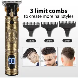 Rechargeable Proffessional Hair Clipper With LCD Display