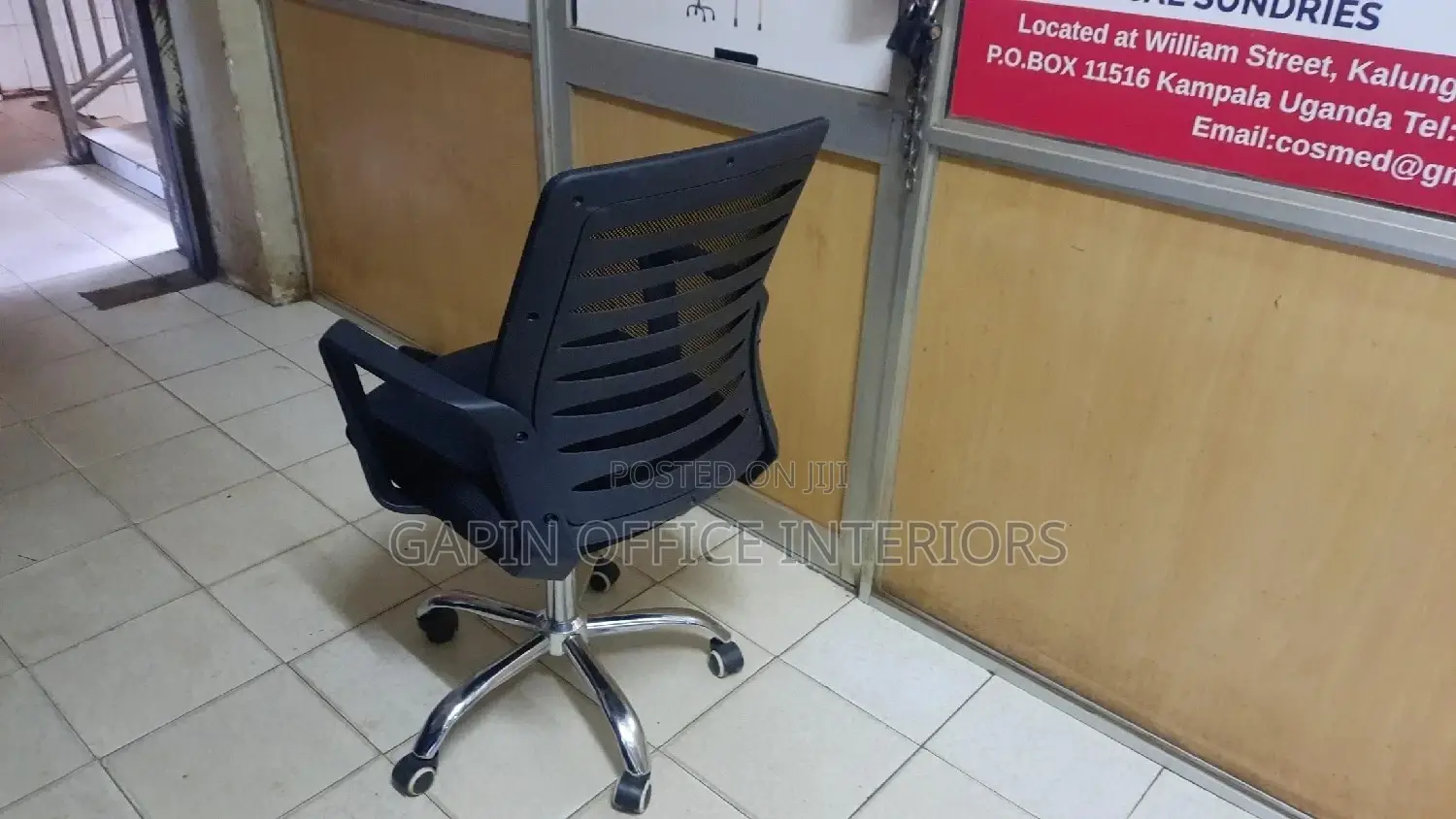 Black Office Secretarial With Mesh Back