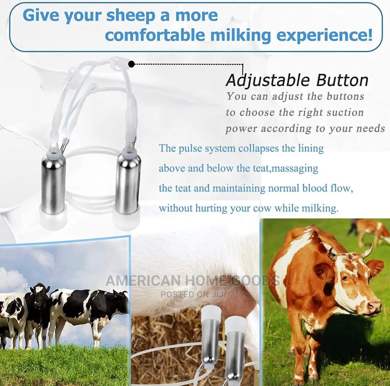 Sienson 14L Portable Electric Cow/Goat Milking Machine W/Jar