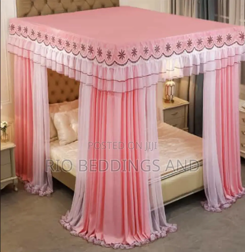Four Stand Mosquito Net With Curtains