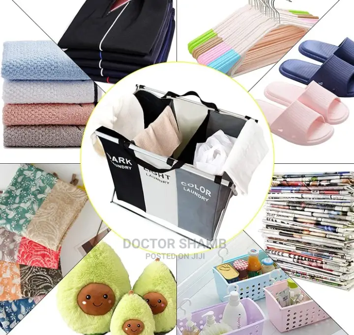 3 Section Foldable Laundry Basket