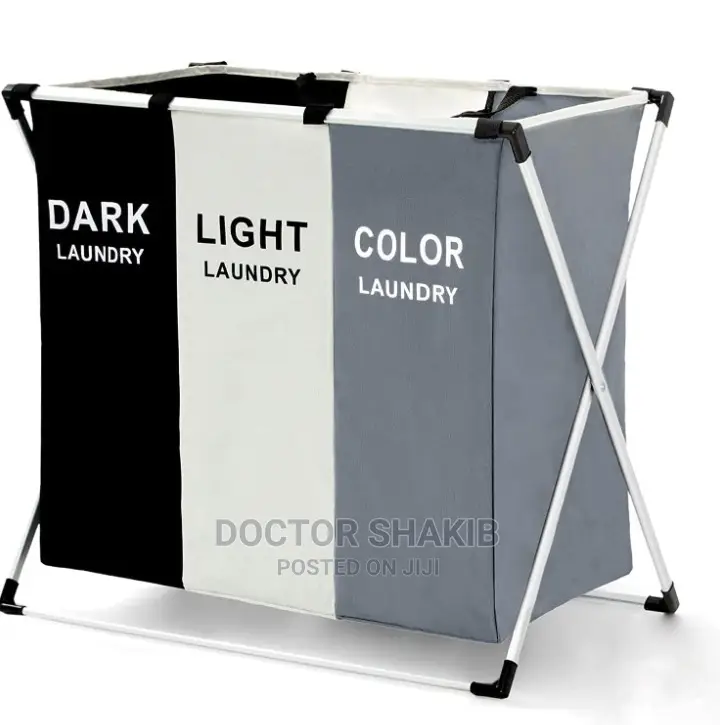 3 Section Foldable Laundry Basket