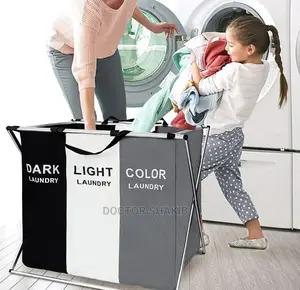 3 Section Foldable Laundry Basket