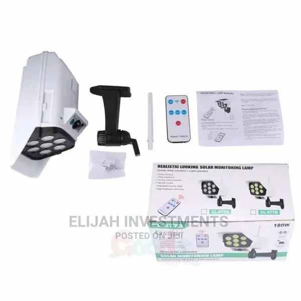 2 in 1 Solar Light Security Dummy Camera Remote LED Lamp