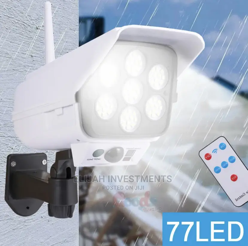 2 in 1 Solar Light Security Dummy Camera Remote LED Lamp