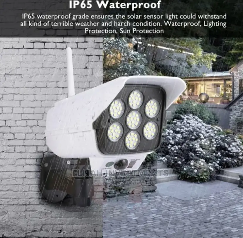 2 in 1 Solar Light Security Dummy Camera Remote LED Lamp