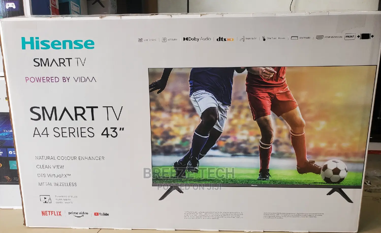 It's 43" Hisense Smart Vidaa