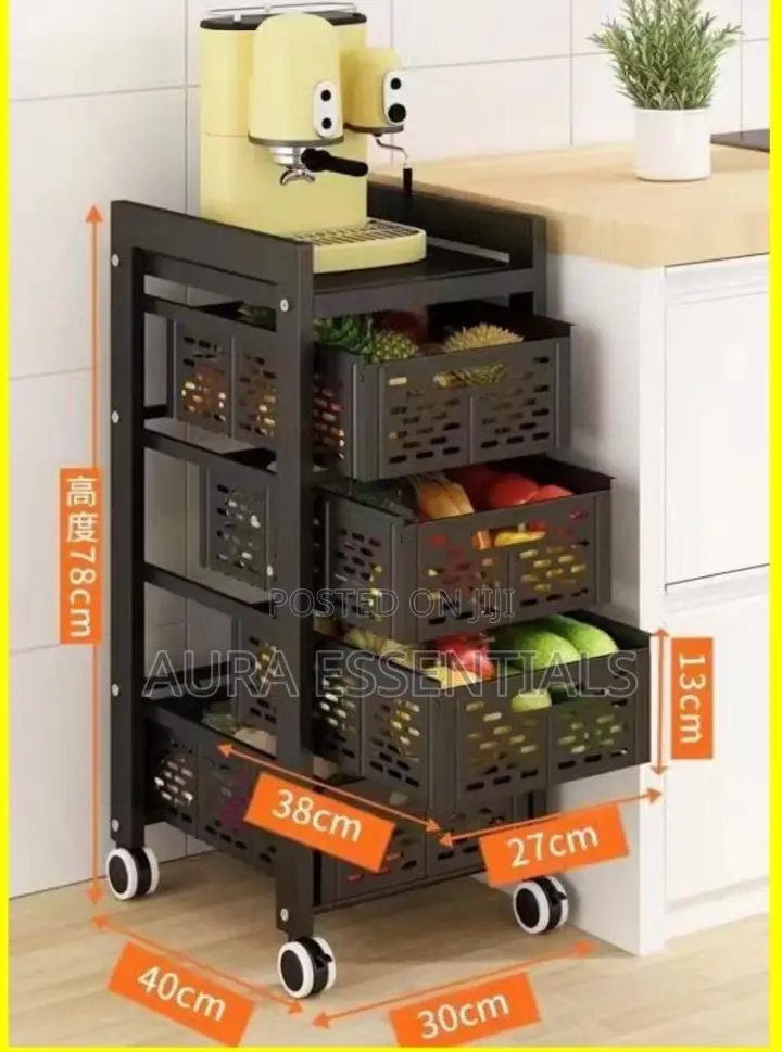 Fruit Vegetable Storage Basket Cart Trolley