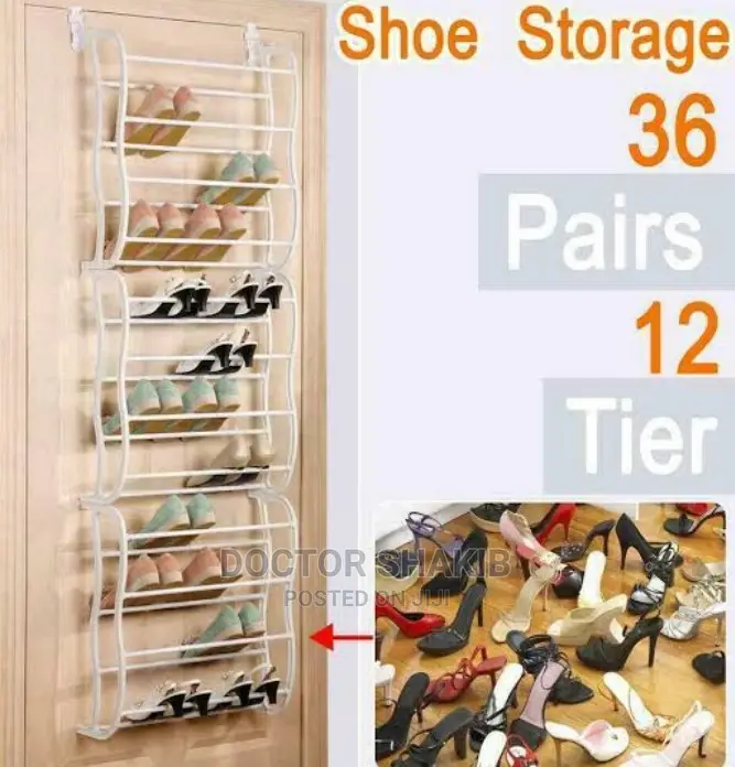 12 Tier Over the Door Shoe Rack