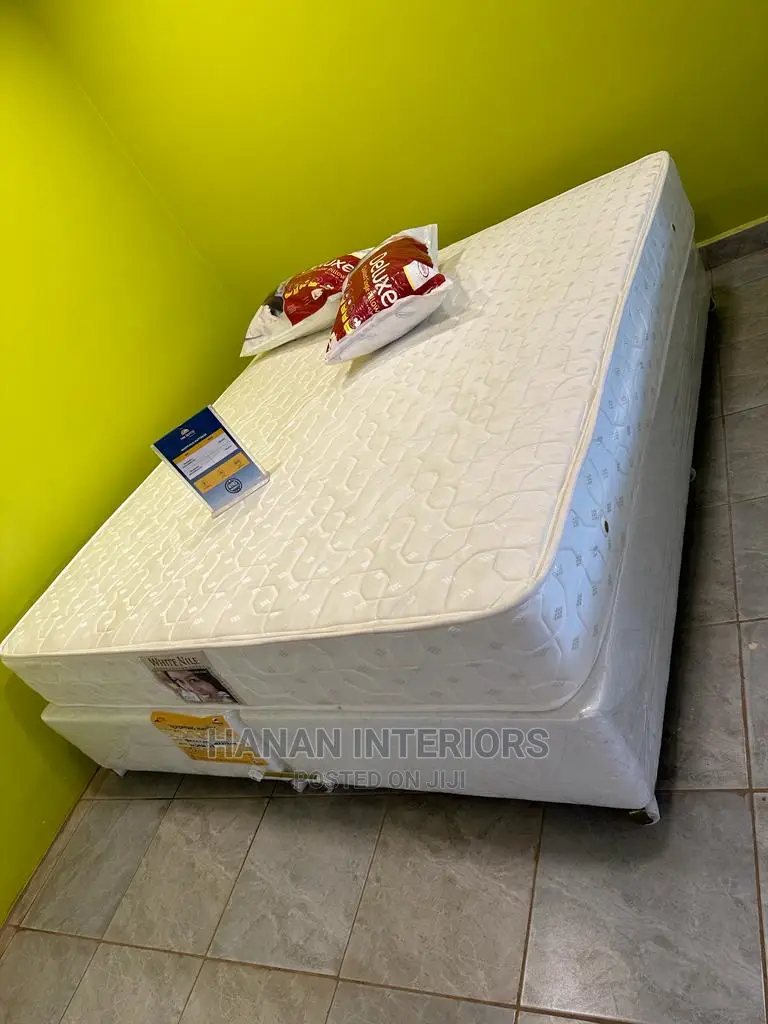 6*6 Flat Bed and Mattress - White Spring