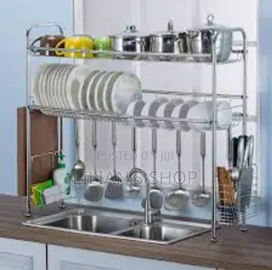 Over Sink Dish Drying Rack 2 Tier Stainless Steel Rack