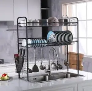 Over Sink Dish Drying Rack 2 Tier Stainless Steel Rack