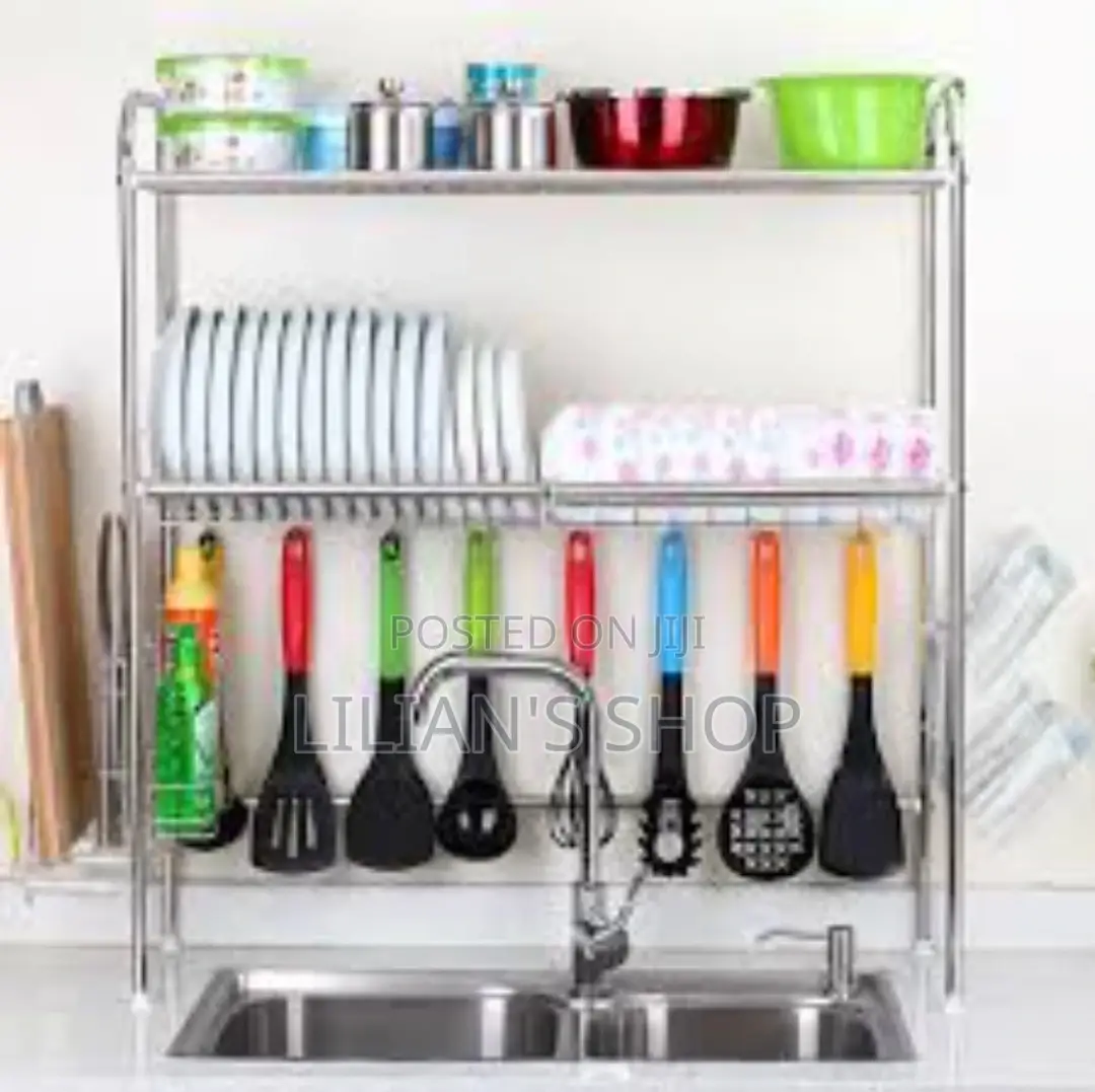 Over Sink Dish Drying Rack 2 Tier Stainless Steel Rack