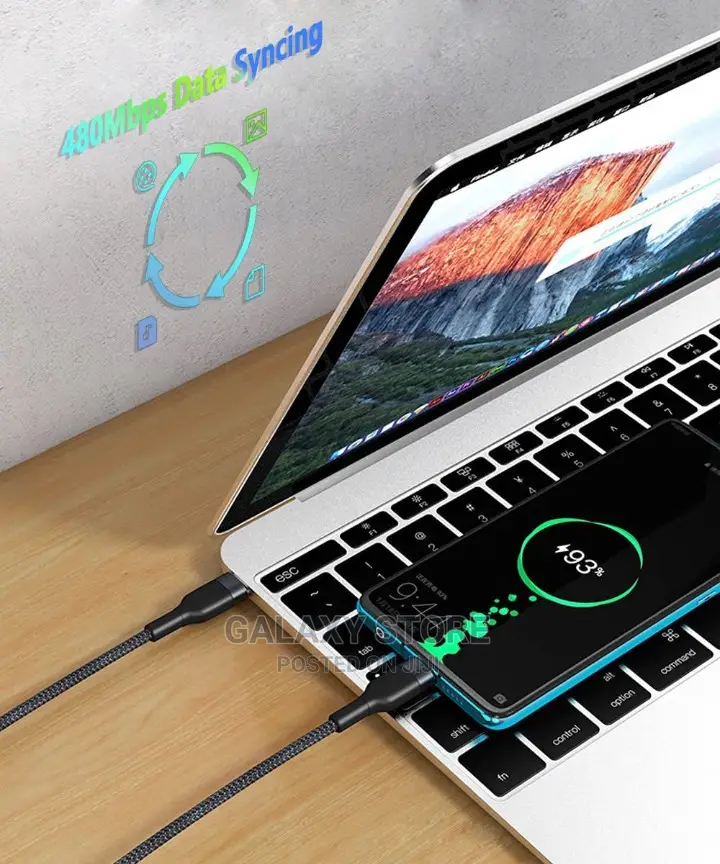 60w Pd Usb C to Usbc Charger Cable Fast Charger Power Data