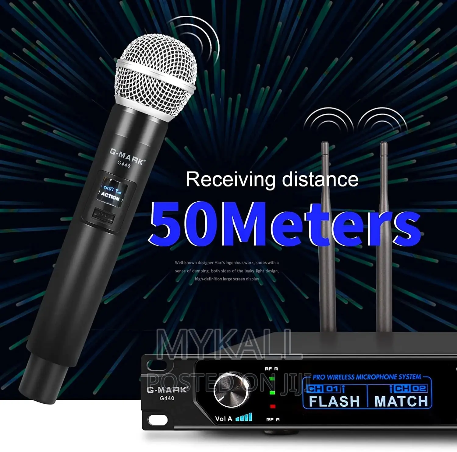 G-mark G440 Wireless Microphone 4 Channels UHF Dynamic Mic