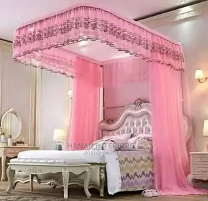 2 Stands Rail Mosquito Net-Pink, Purple, Cream, White