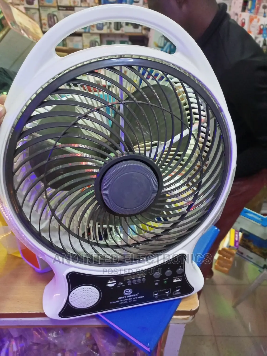 Rechargeable Ac DC Table Fan With a Speaker