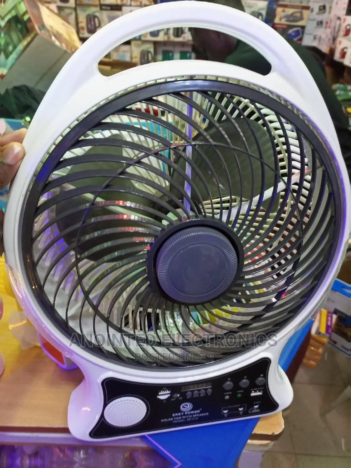 Rechargeable Ac DC Table Fan With a Speaker