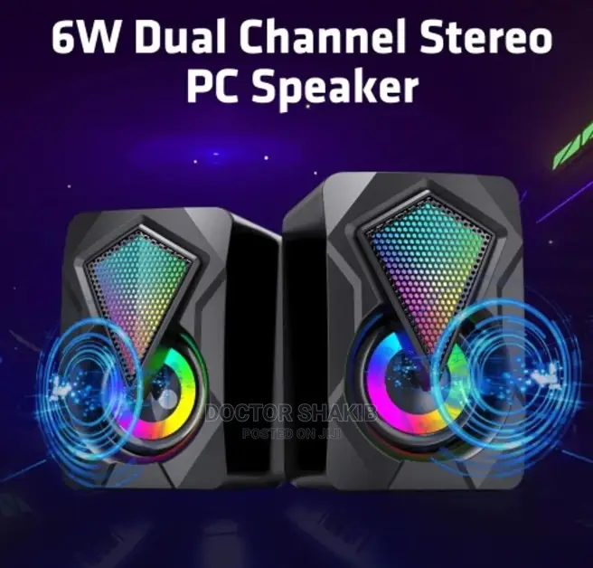 Mini Stereo PC/ Laptop RGB Led Lights Speaker