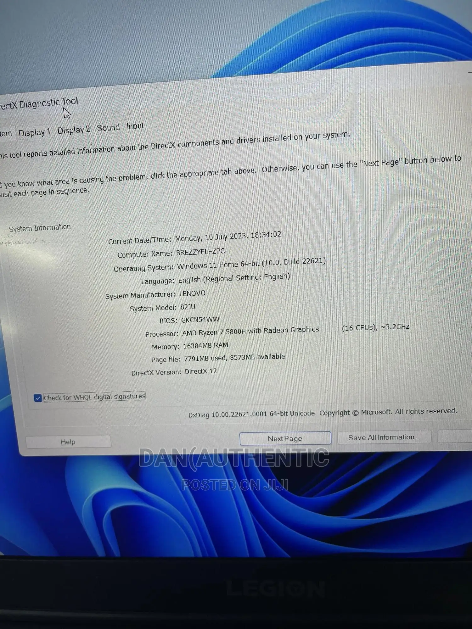 Laptop Lenovo Legion 7 16GB AMD Ryzen 7 SSD 512GB