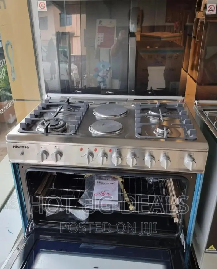 Hisense 90*60cm 4 Gas Burners + 2 Electric Plates Cooker in Central