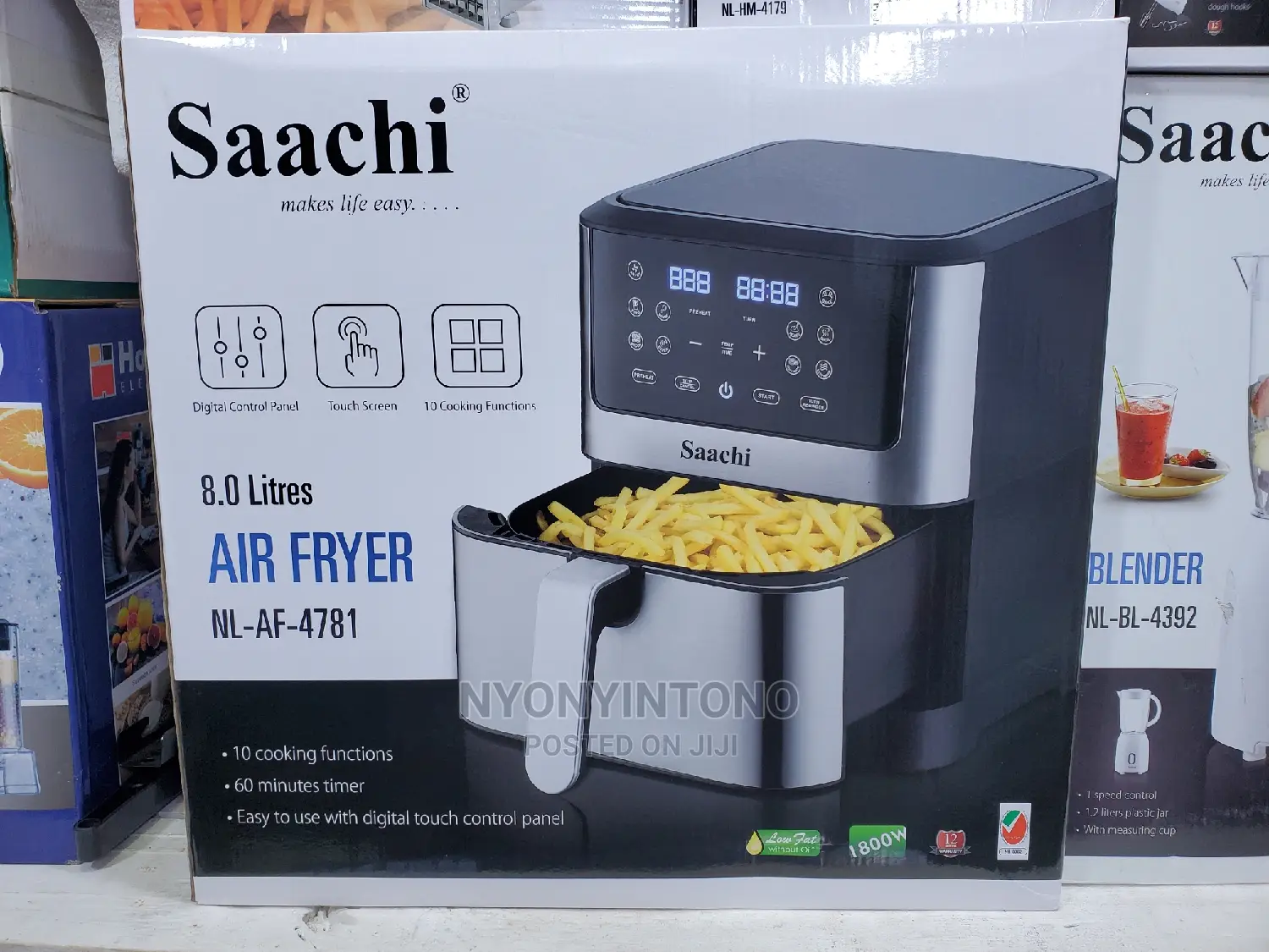 Saachi 8liters Automatic Digital Air Fryerwith Touch Pannel