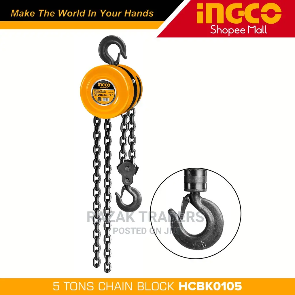 Ingco HCBK0105 5tons Chain Block 3m