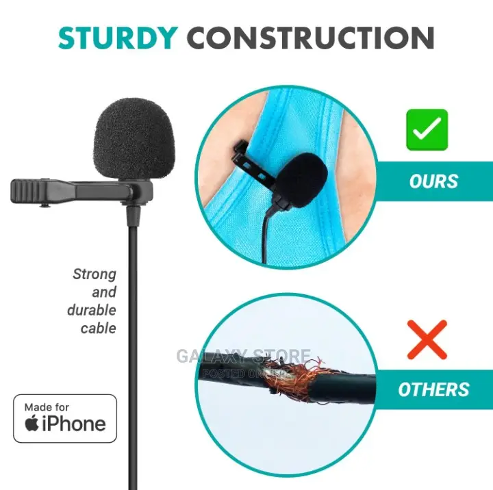 6m Lavalier Lapel Interview Lightning Microphone for iPhone