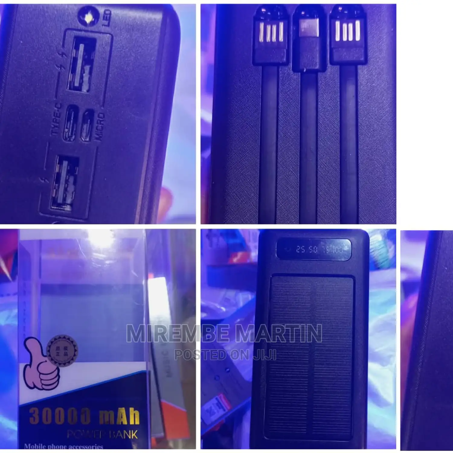 Black Solar Power Bank