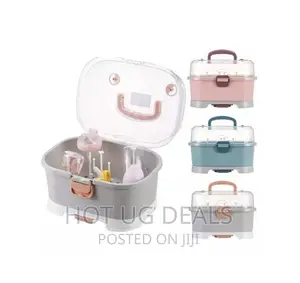 Photo - Baby Bottle Drying Rack Storage Box With Anti-Dust Cover