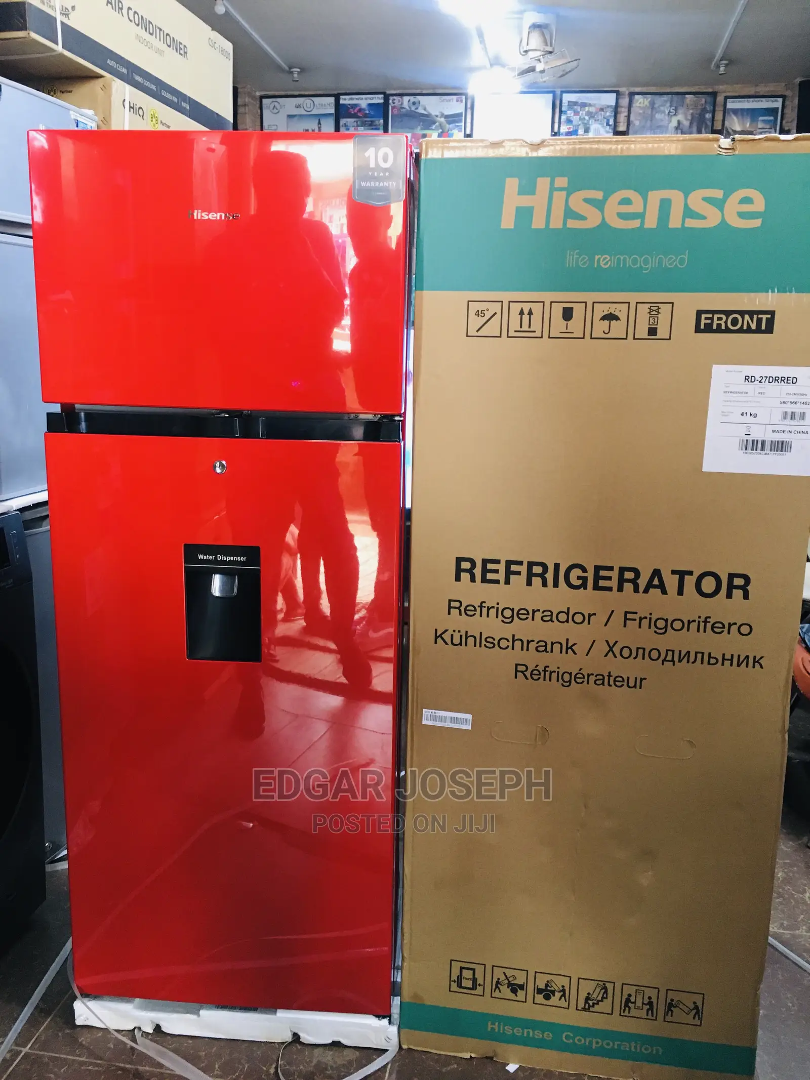 Red 270L Refrigerator Brand New Hisense