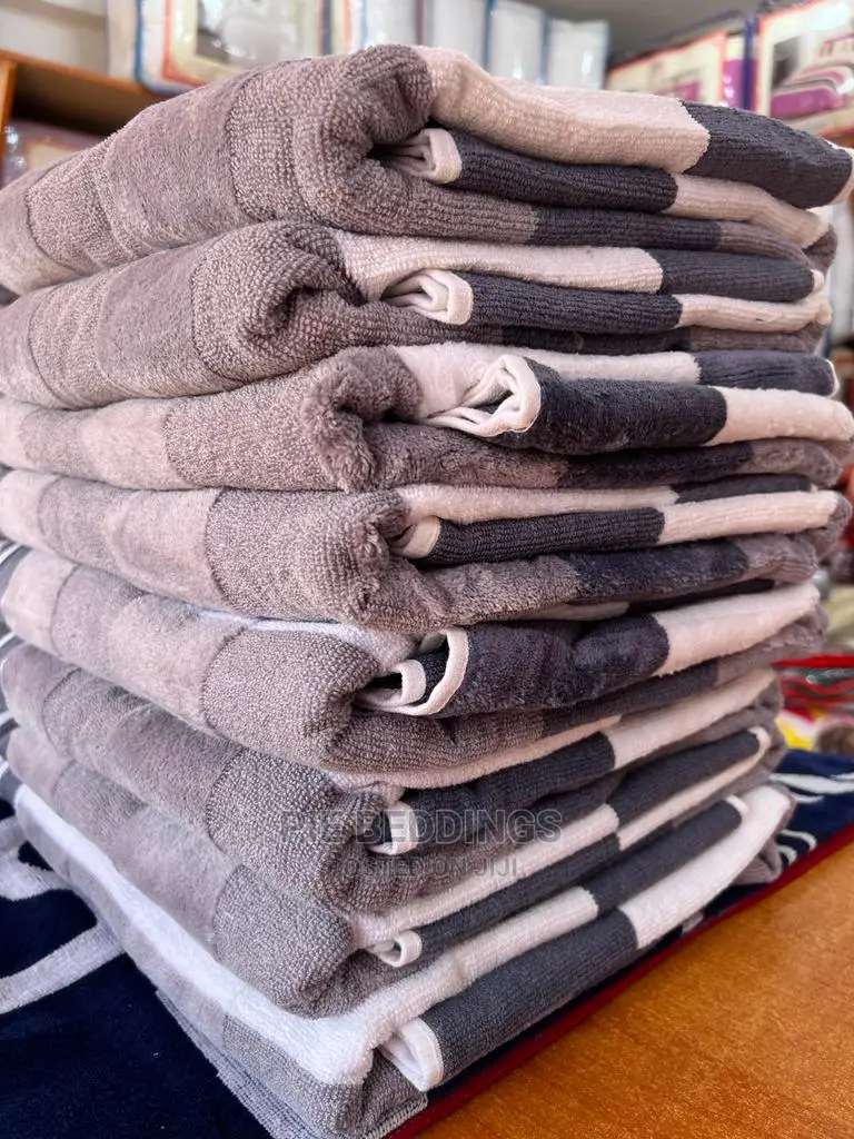 Grey and White Cotton Towels