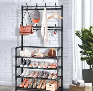 Black Multifunctional Shoe Rack