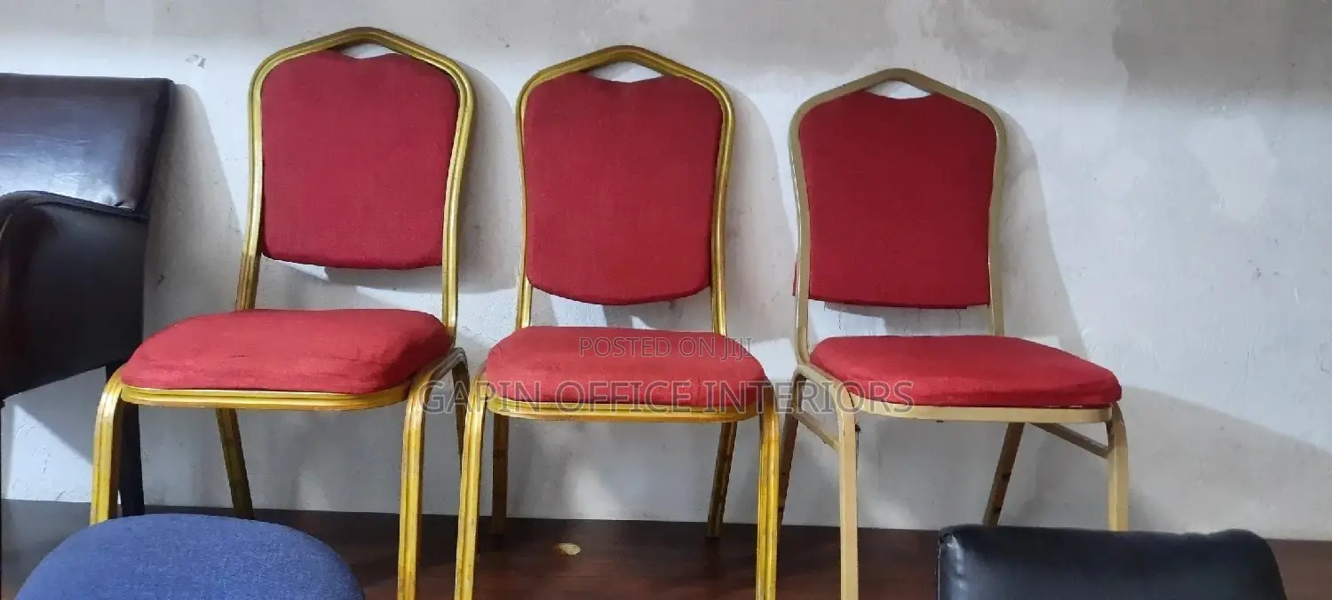 Red Waiting Chairs, 3 Pieces, Original