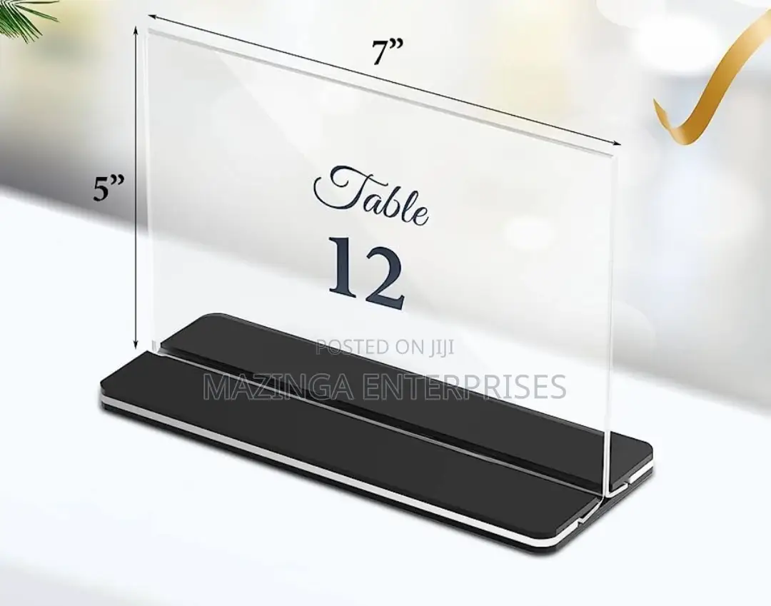 T Shaped Acrylic Corporate Table Signs