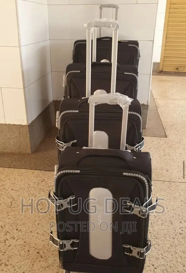 4pcs Strong Fabric Cloth Travel Suitcases Fashion Bag -Black