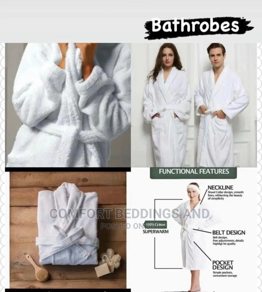 Heavy Cotton Bathrobes White