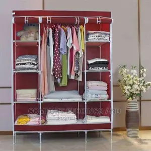 Three Column Metallic Closet Maroon