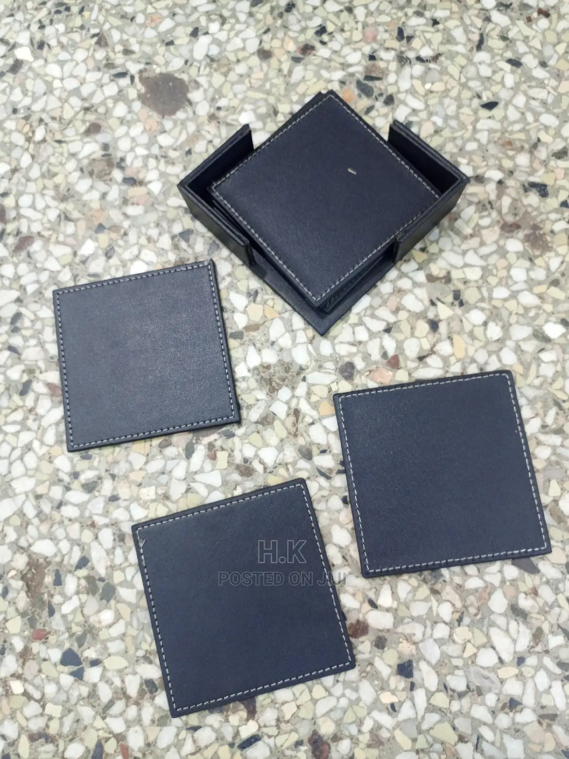 7pc Leather Cup Cover/Seater /Coaster