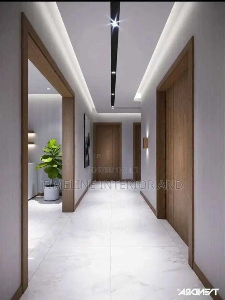 Corridor Gypsum Ceiling and Wall Molding.